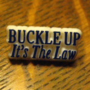 Buckle Up Seat Belt Vintage Lapel Pin